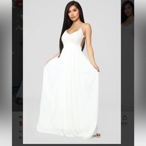 White Backless Maxi Dress